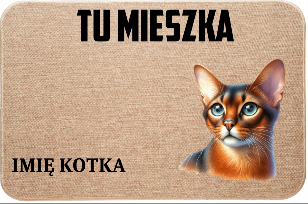 Lněná Vstupní Rohožka Zde Bydlí Jméno Kočička Personalizace
