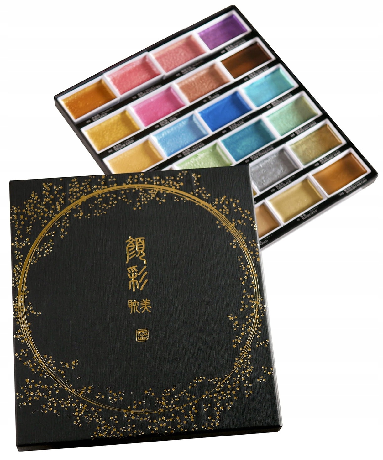 Akvarelové barvy Gansai Tambi Kuretake 24 sada akvarelových barev Metali N