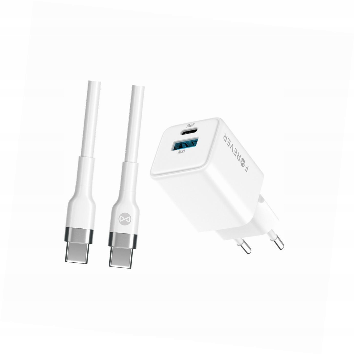 Szybka ładowarka GaN 30W Usb i Usb-c z kablem do Motorola Moto E22i