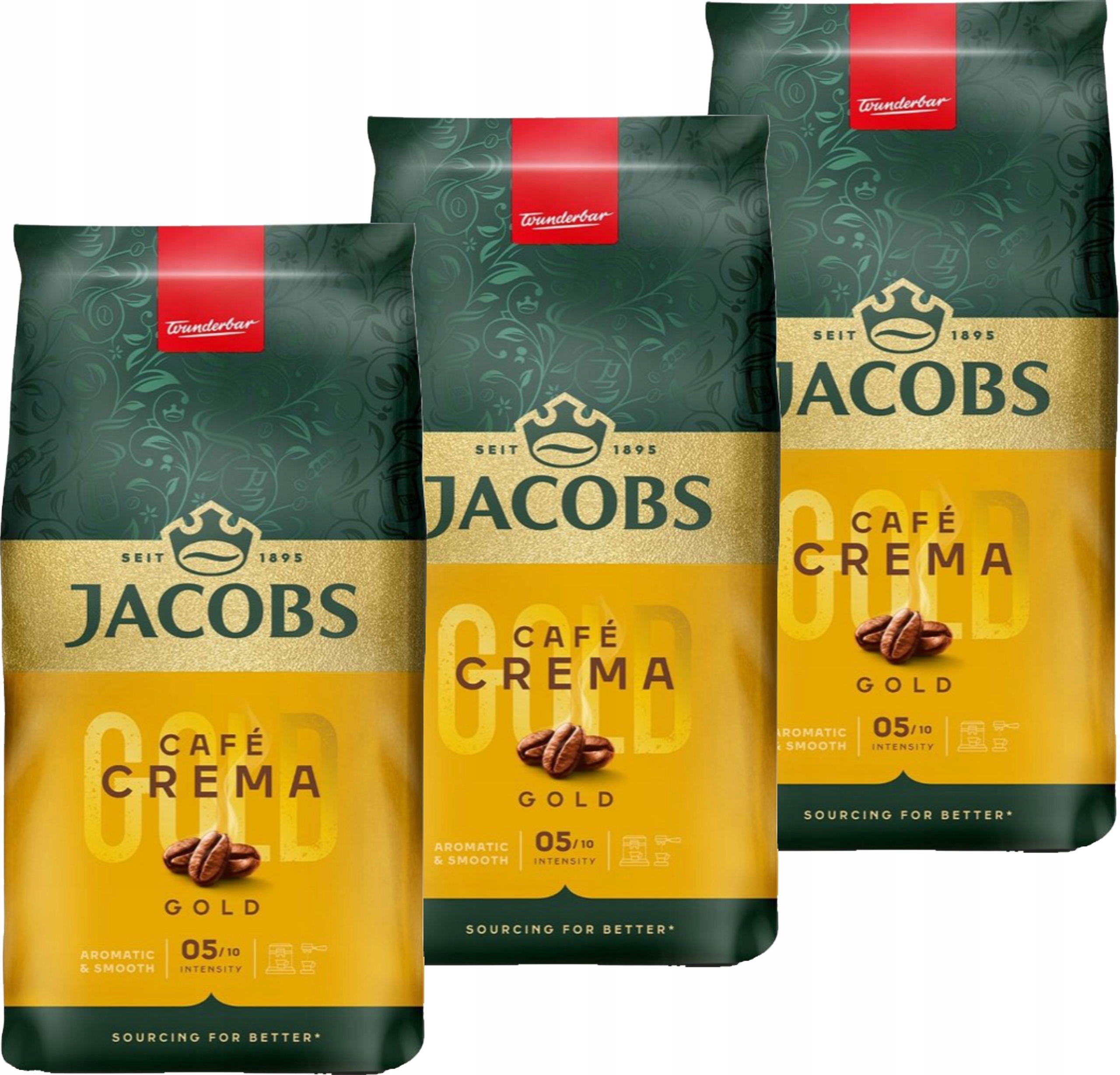 Levně Káva zrnková Jacobs Crema Gold 3 x 1 kg