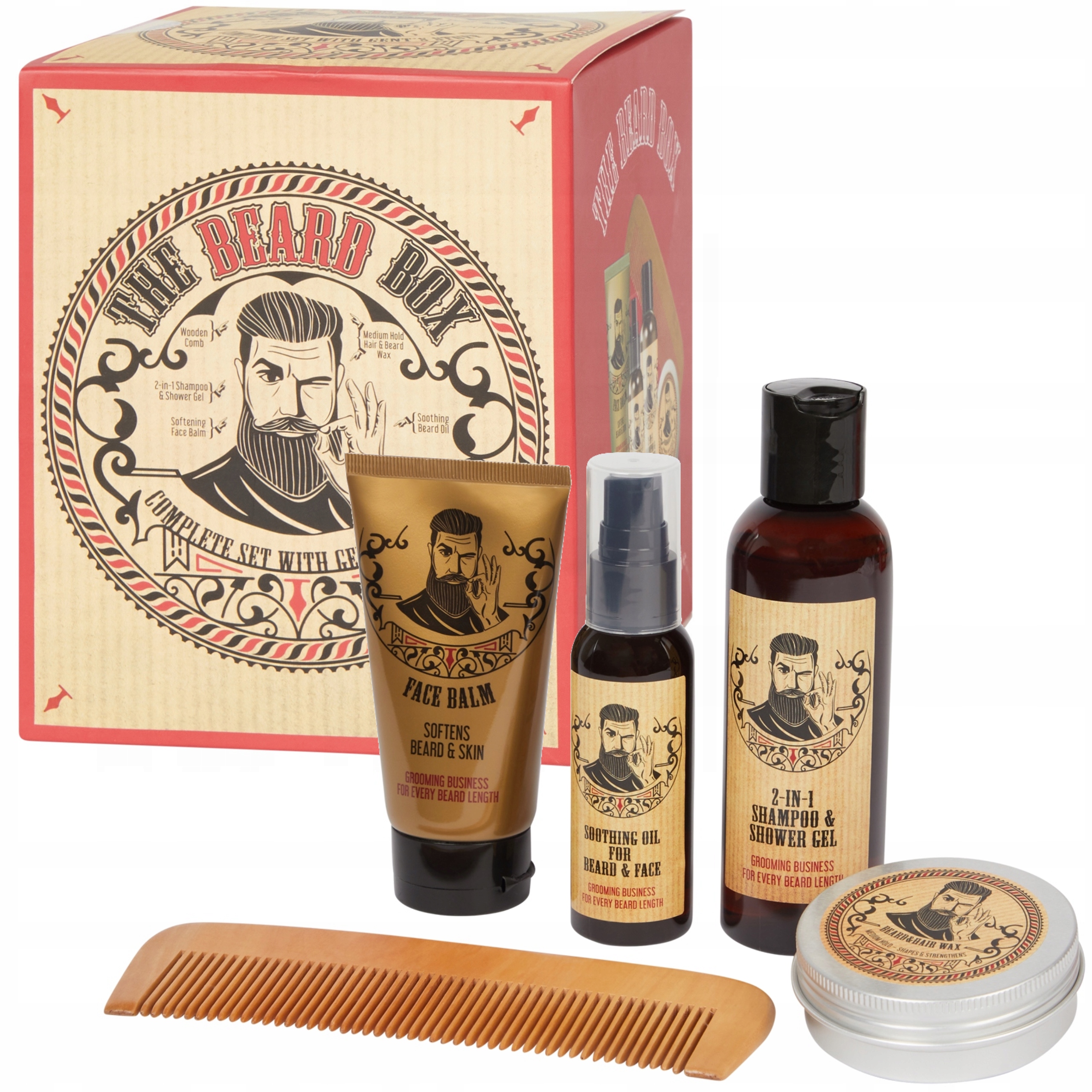 

Zestaw Barber Box do brody zarostu wosk olejek