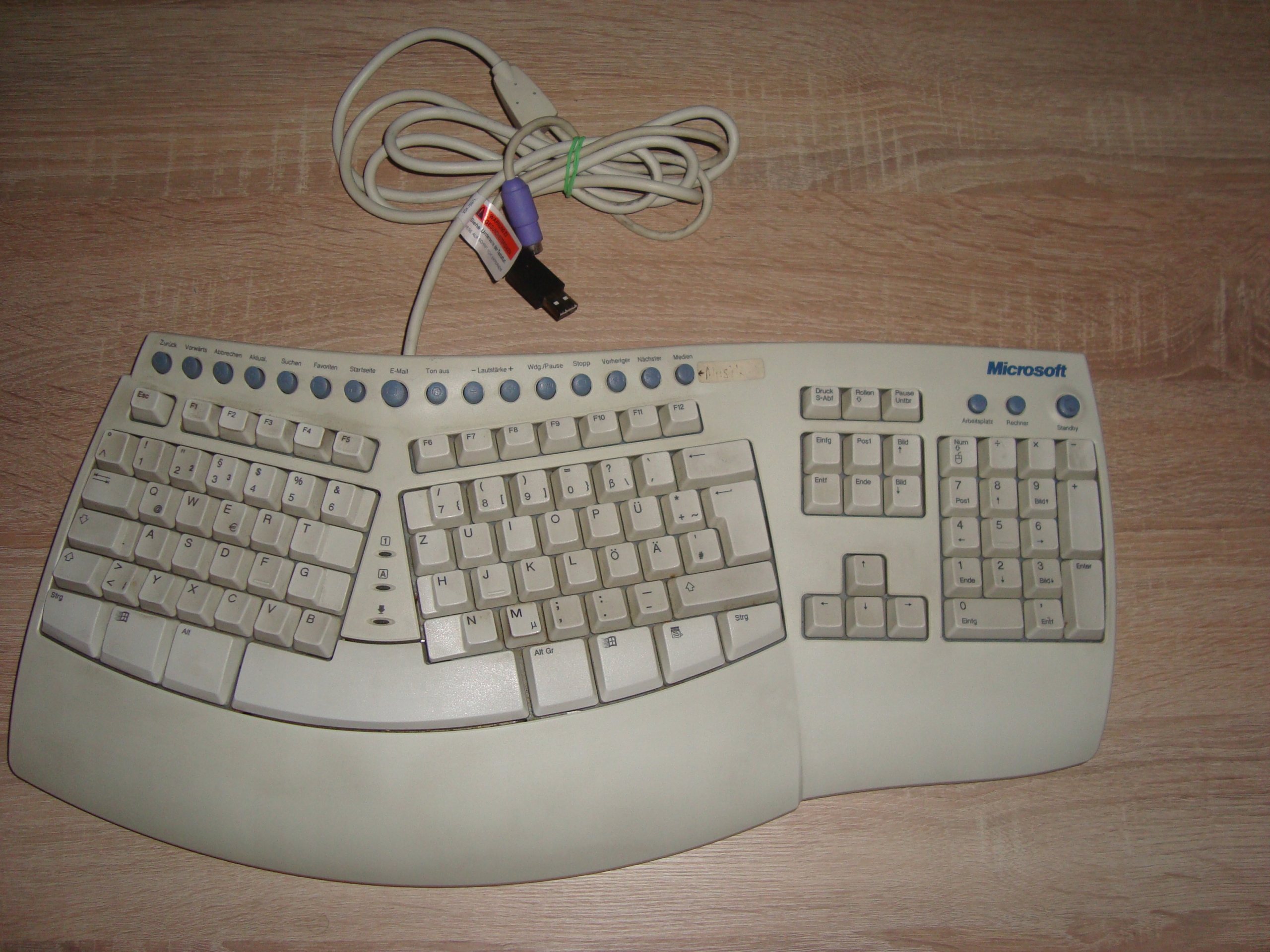 Klawiatura przewodowa Microsoft Natural Keyboard QWERTY, PL