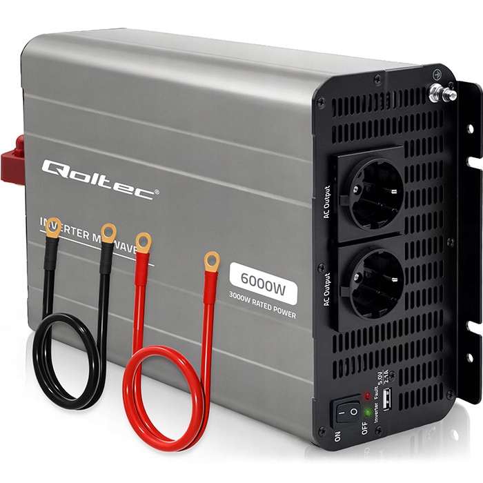 Menič napätia 12V na 230V 3000W Usb Ms Wave LiFePO4 Agm Qoltec