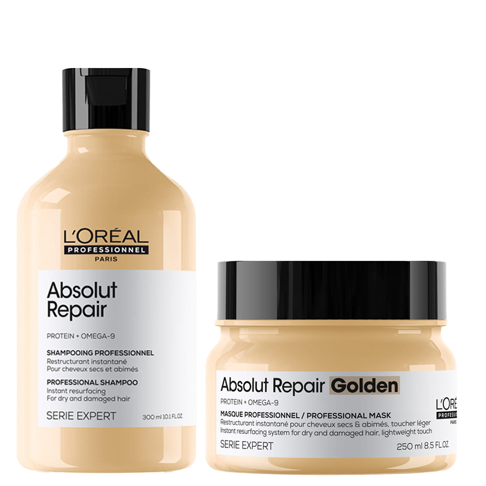 Loreal Absolut Repair zestaw szampon gold maska włosy zniszczone