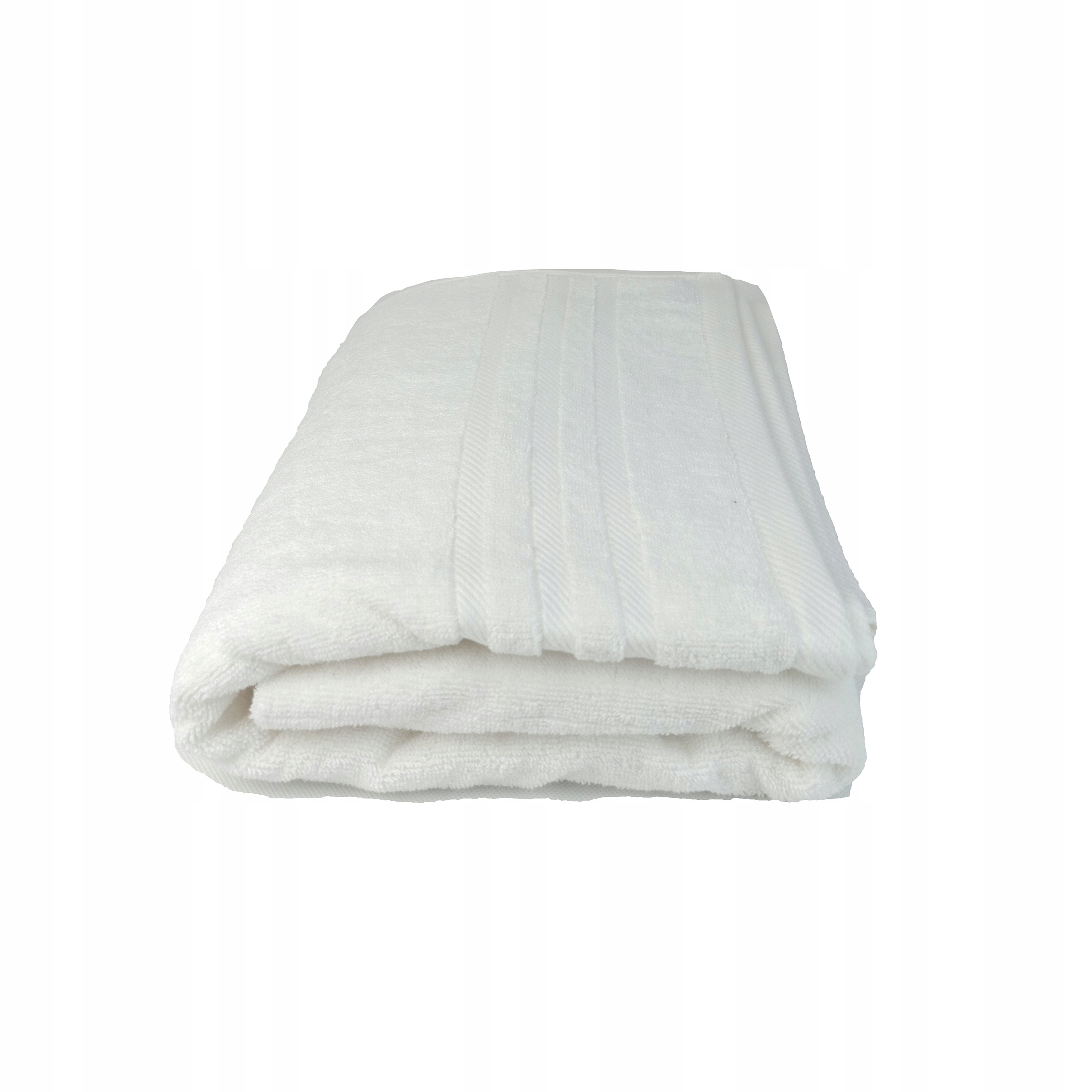 Hotelový koupelnový ručník MrTowel 100 x 150 cm Bavlna 500 g/m2 Bílý 3 proužky