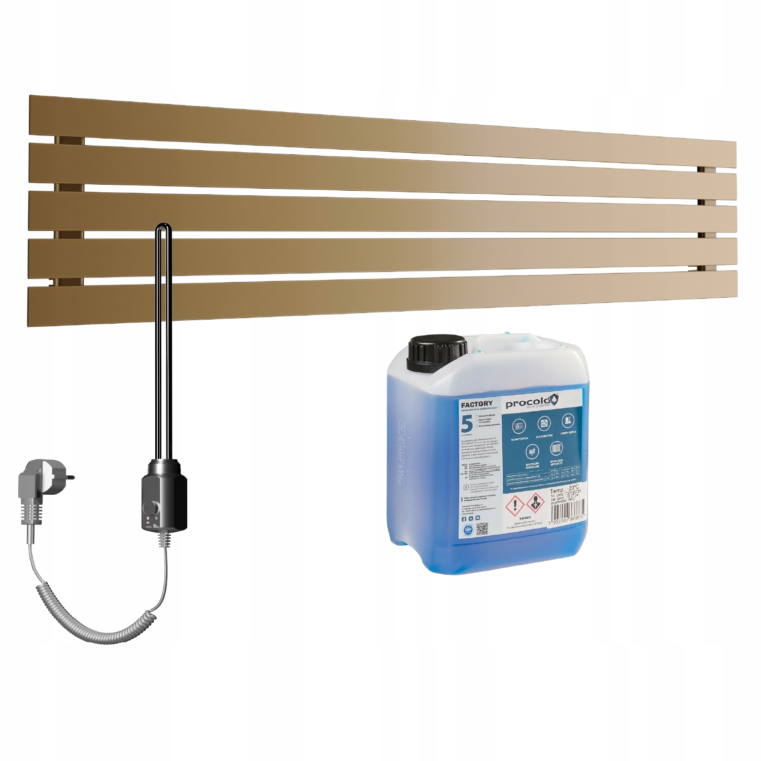 Set Horizontální elektrický ohřívač Bello 38x100 Antik Tmavý