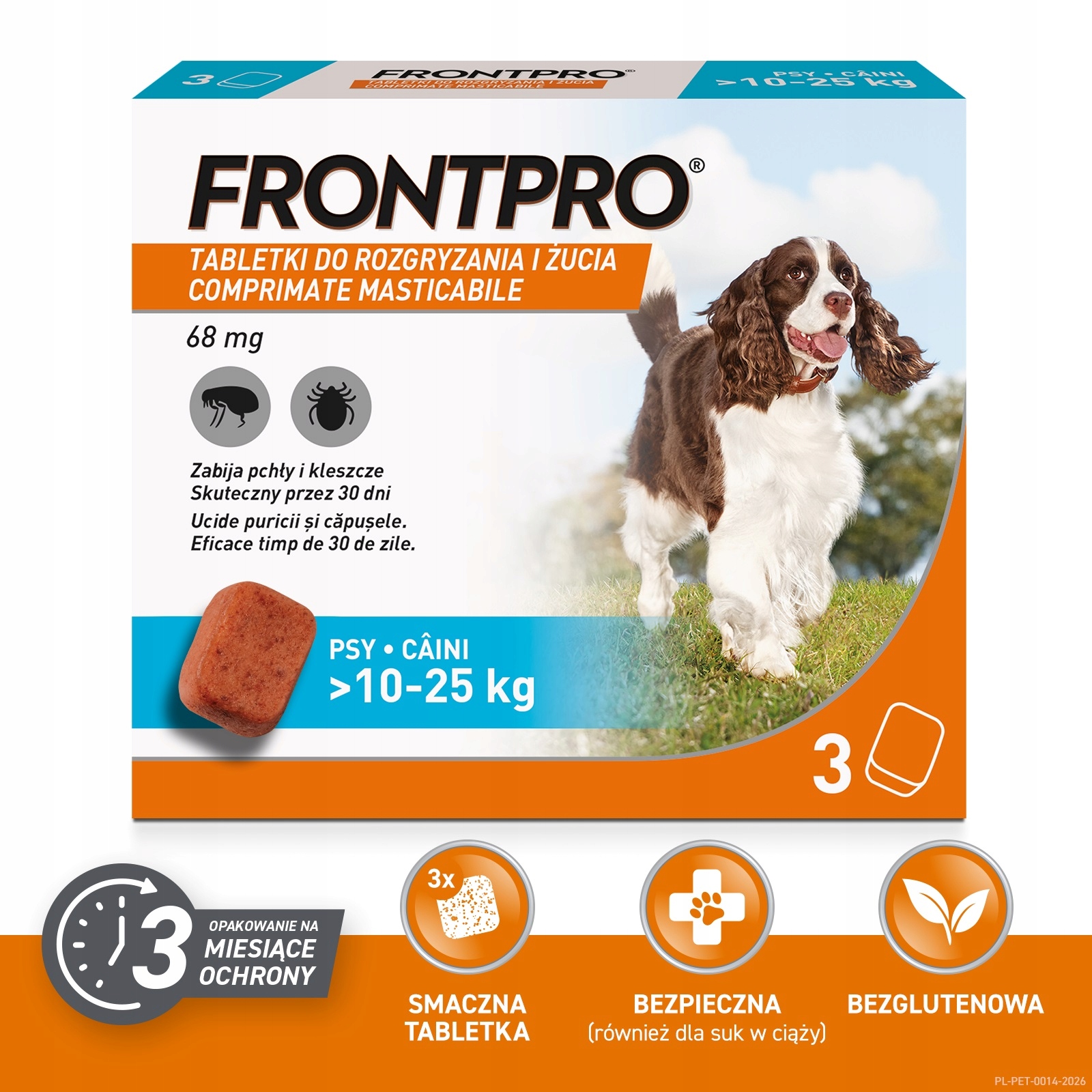 FrontPro 68 mg x 3 tab. dla psów 10-25 kg