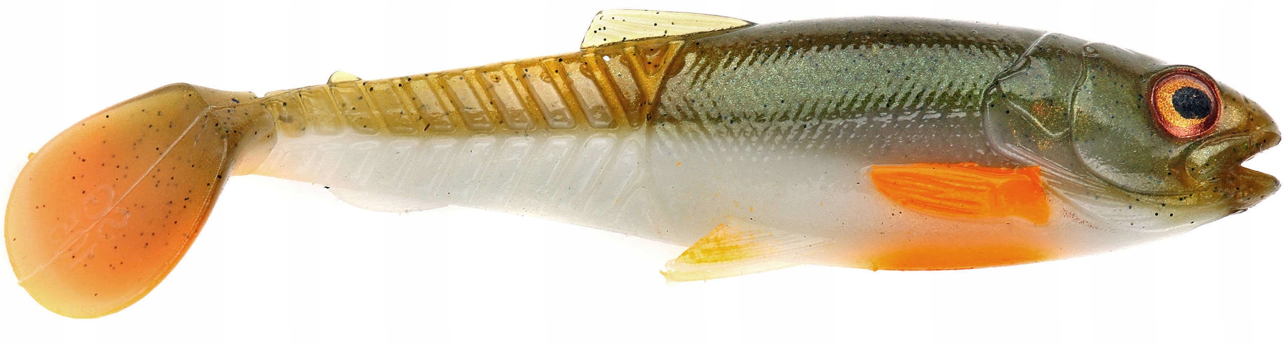 Craft Cannibal Paddletail 8,5cm 7g Olive Pearl Hot Orange