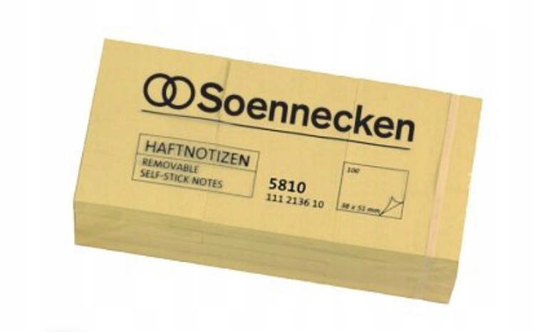 Q-Connect samolepicí papírky žluté, 38 x 51 mm, 12 x 100 lístků