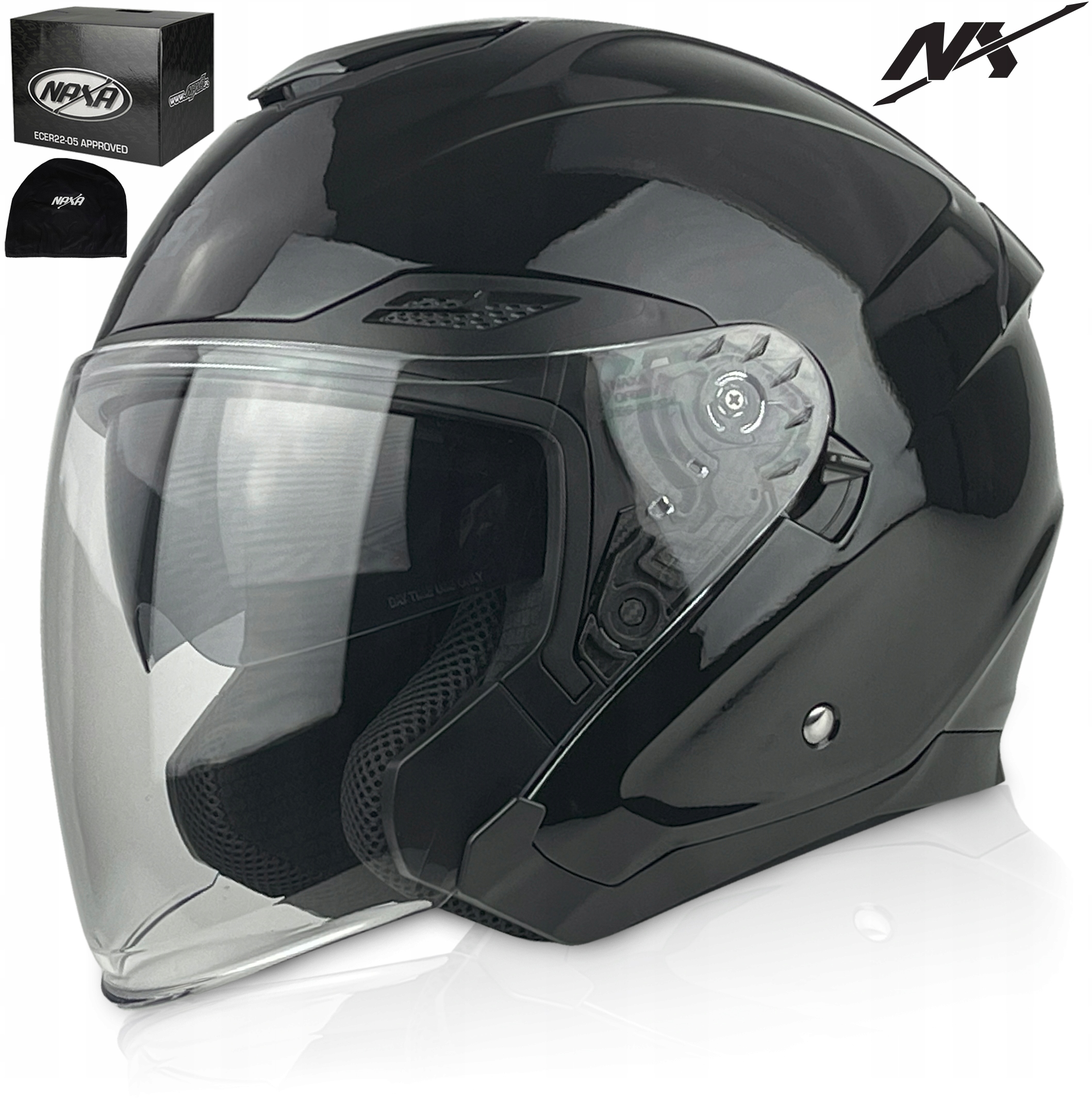 Motocyklová Přilba Otevřený Skútr Cruiser Chopper Naxa S30 r.M Z Blenda