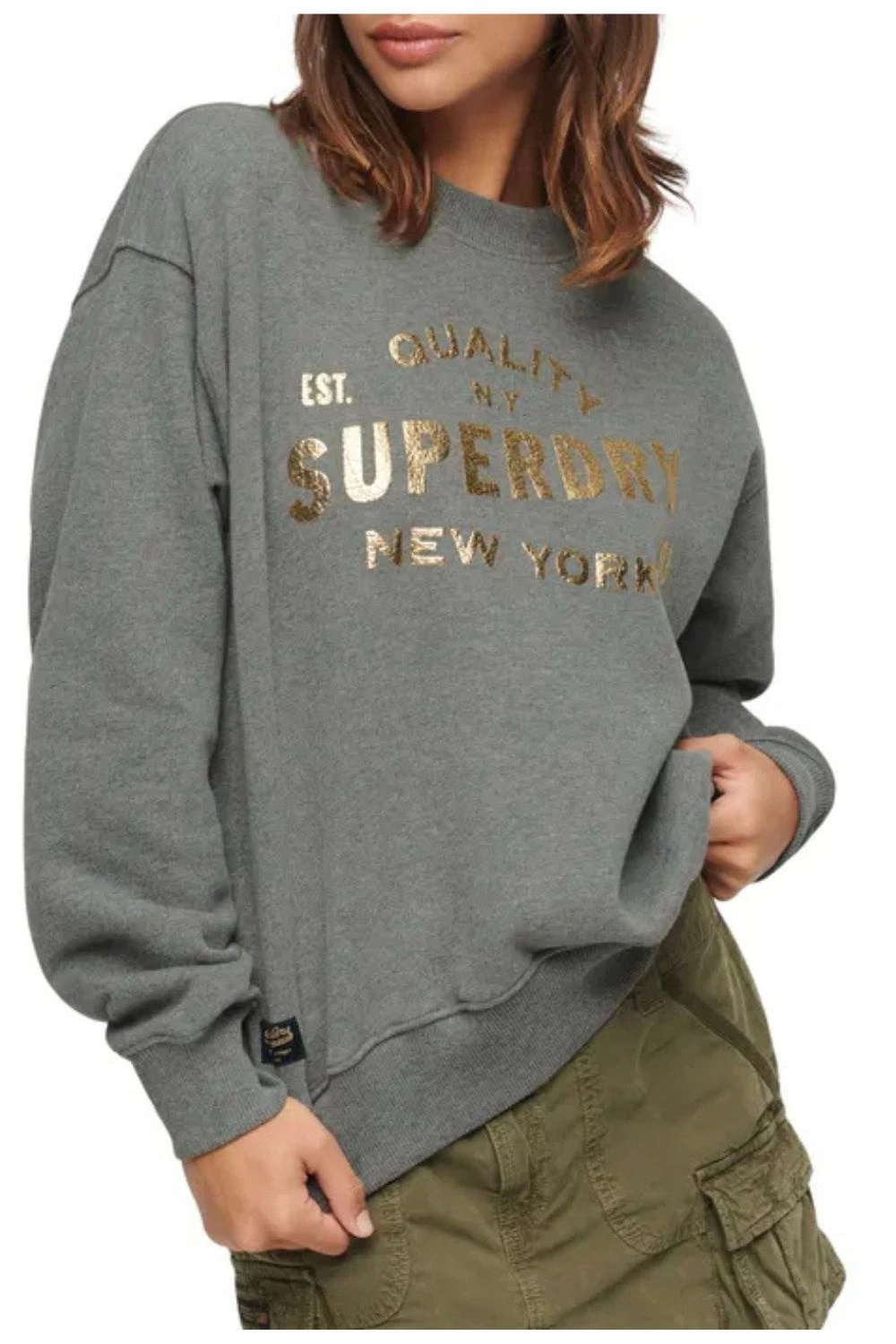 Mikina Superdry sportovní teplá šedá s logem vel. Eu 38