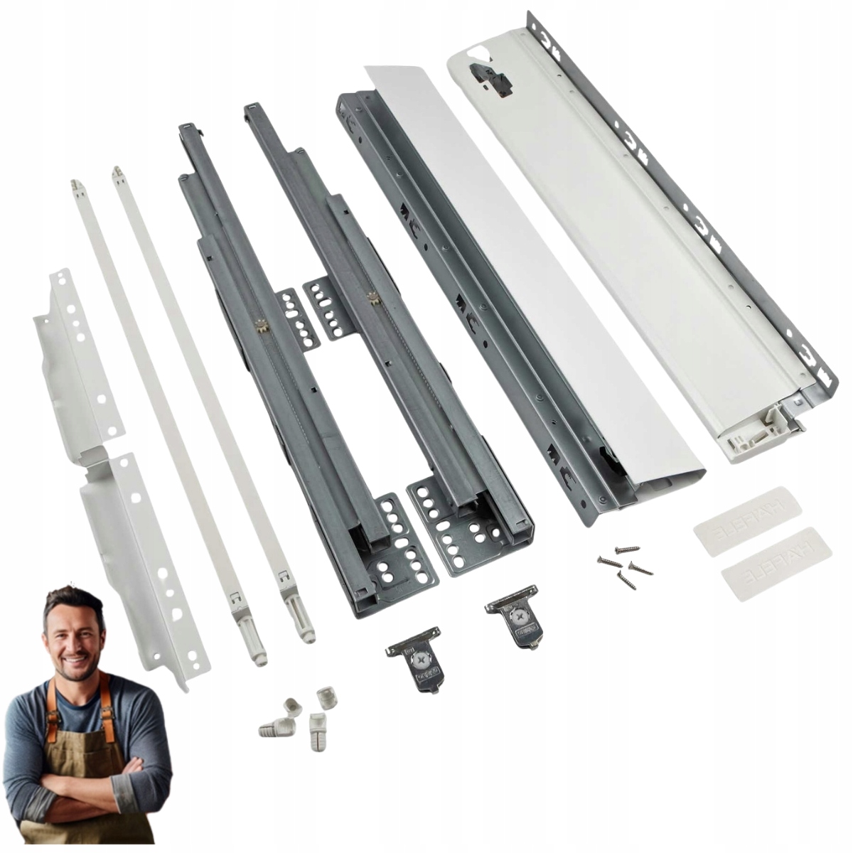 Šuplík Hafele Matrix S35 500 mm Vysoká H-199 Nosnost 35 kg Bílá