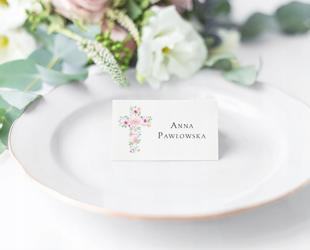 Winietki na Chrzest Święty, 10szt, Dla Dziewczynki Wysokość produktu 5 cm