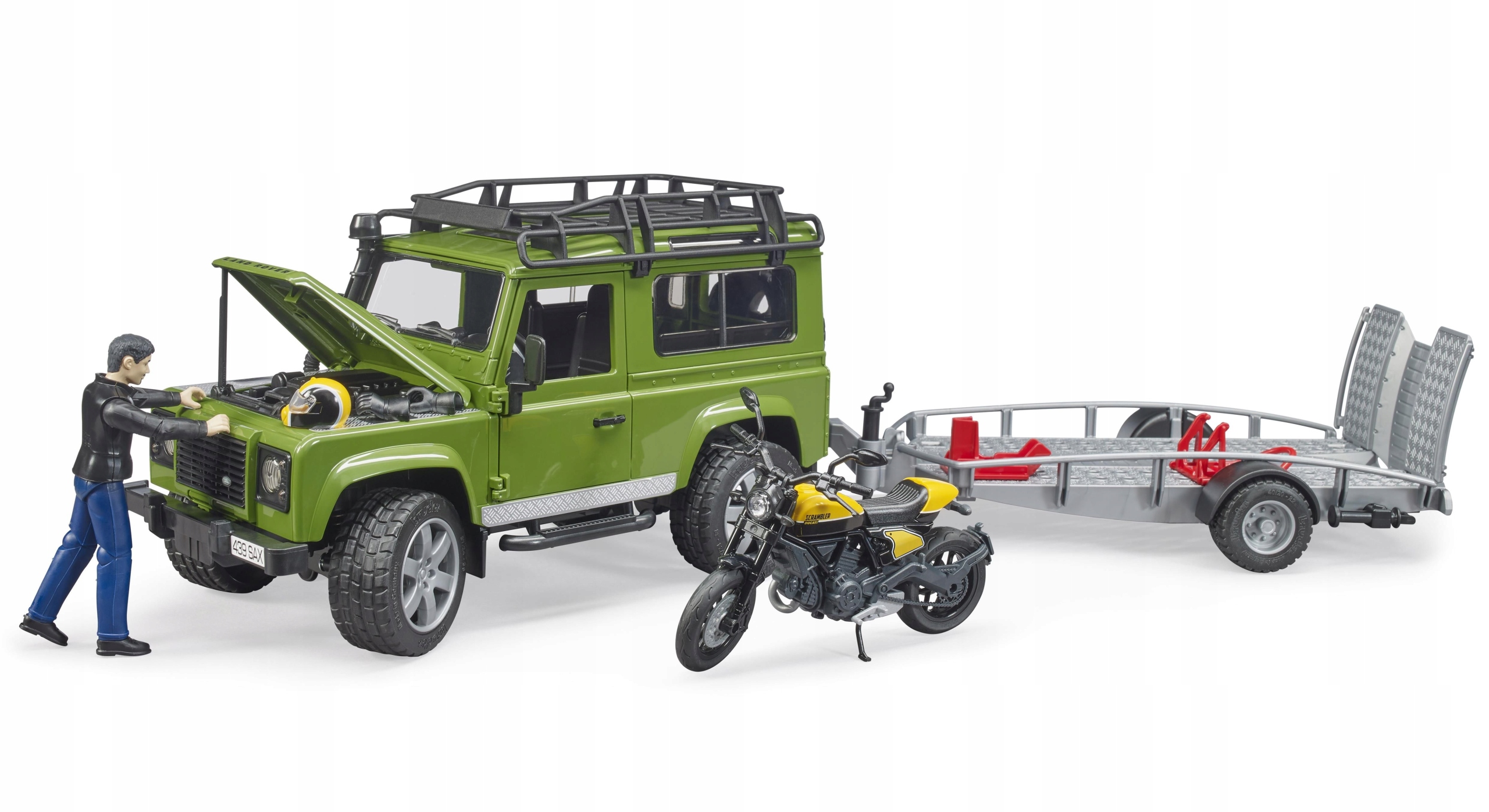 Zabawka Zestaw Cross Motocyklista Kaskader Auto Marka Bruder