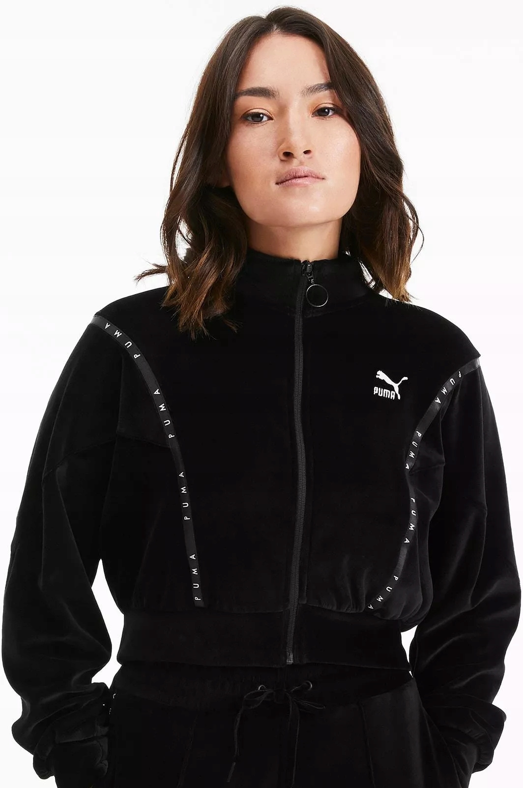 Mikina Puma Cropped Velour Fz 34 Xs