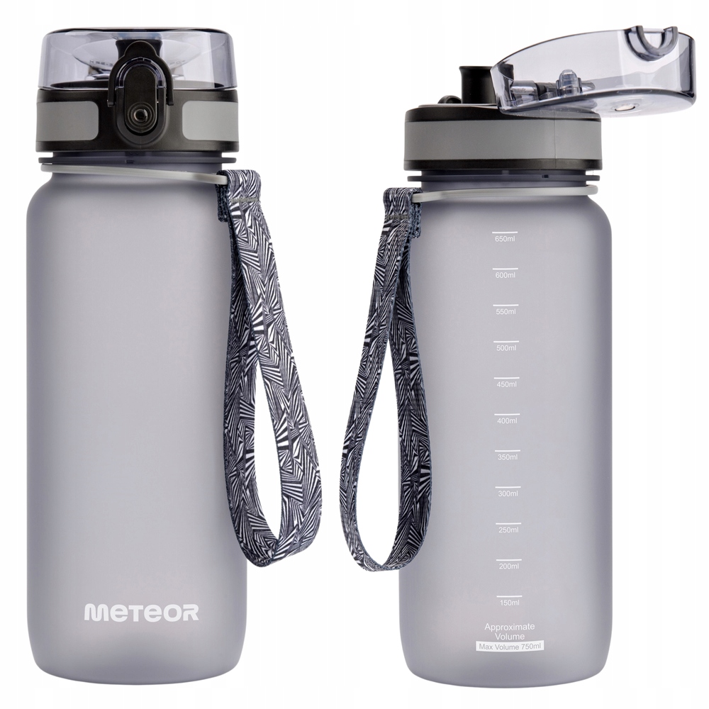 Butelka Sportowa Bidon Na Wodę Z Miarką Tritanowa Z Sitkiem 650 ml Meteor