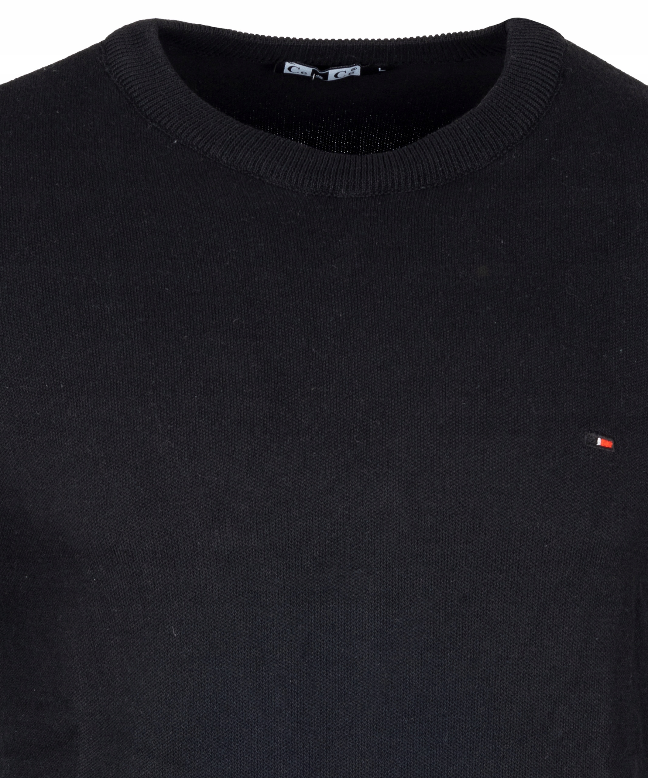 SWETER ELEGANCKI KRÓJ DOPASOWANY POD SZYJĘ M Dekolt okrągły