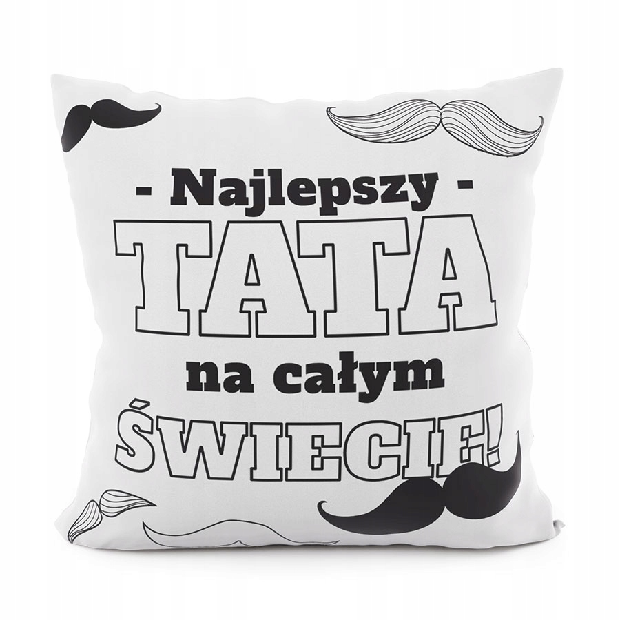 

Poszewka Najlepszy Tata Velvet biały/czarny 40x40