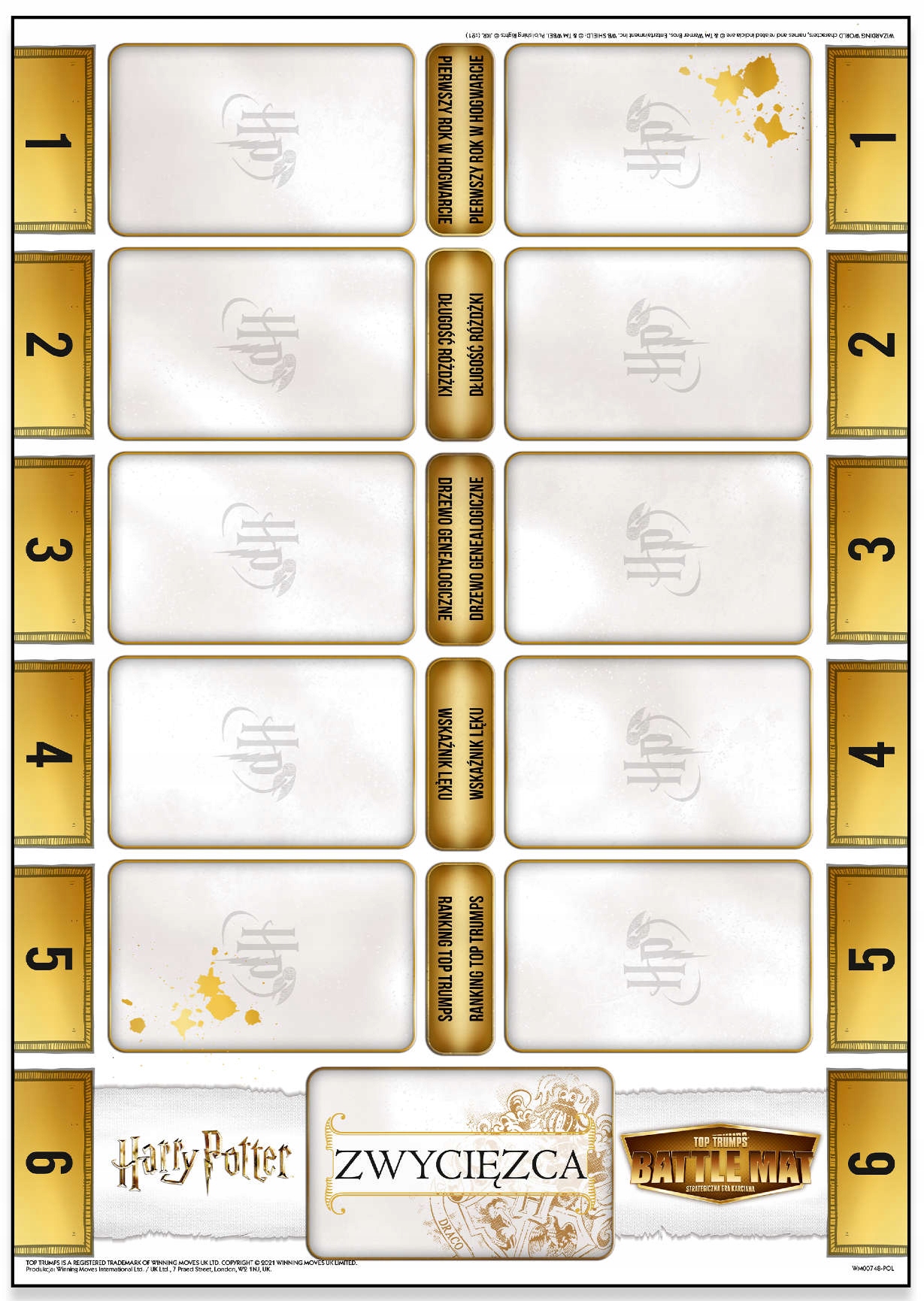 HARRY POTTER GRA KARCIANA TOWARZYSKA ZESTAW Z MATĄ KARTY PLANSZA TOP TRUMPS EAN (GTIN) 5036905040952