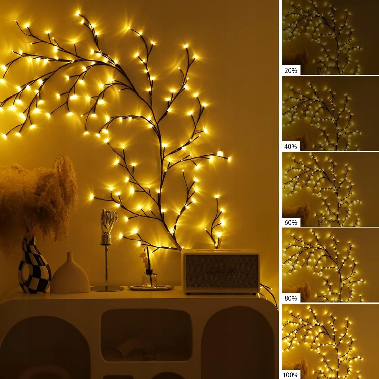 CISKOTU Girlanda LED 144 LED Gałązki Dekoracyjne Do Salonu i Sypialni — miniatura 5