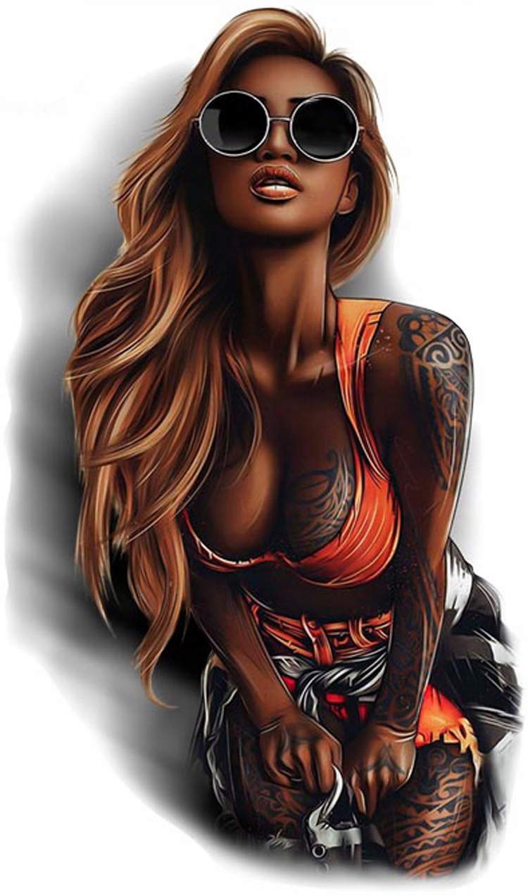 NAKLEJKA TATOO KOBIETA JENIFER SEXY GIRL KOLOR