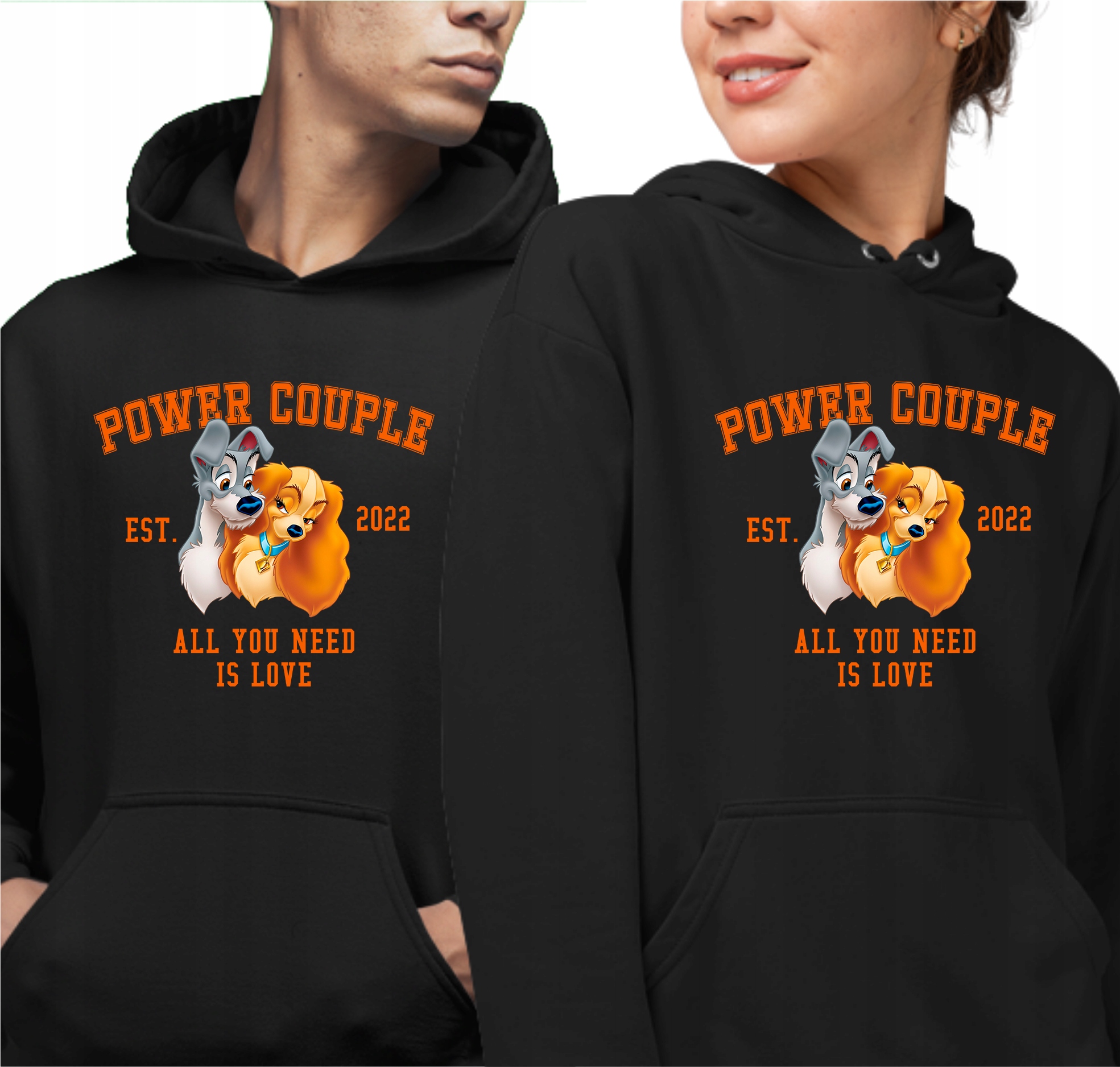 Sada mikin pro páry Mikina s kapucí Dresová Dárek k Valentýnu L