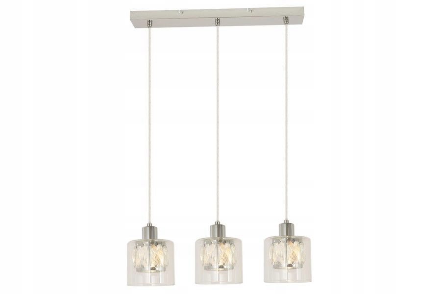 Lampa lišta 3 stínidla s krystaly Elmo kuchyňský ostrůvek deska pult stůl