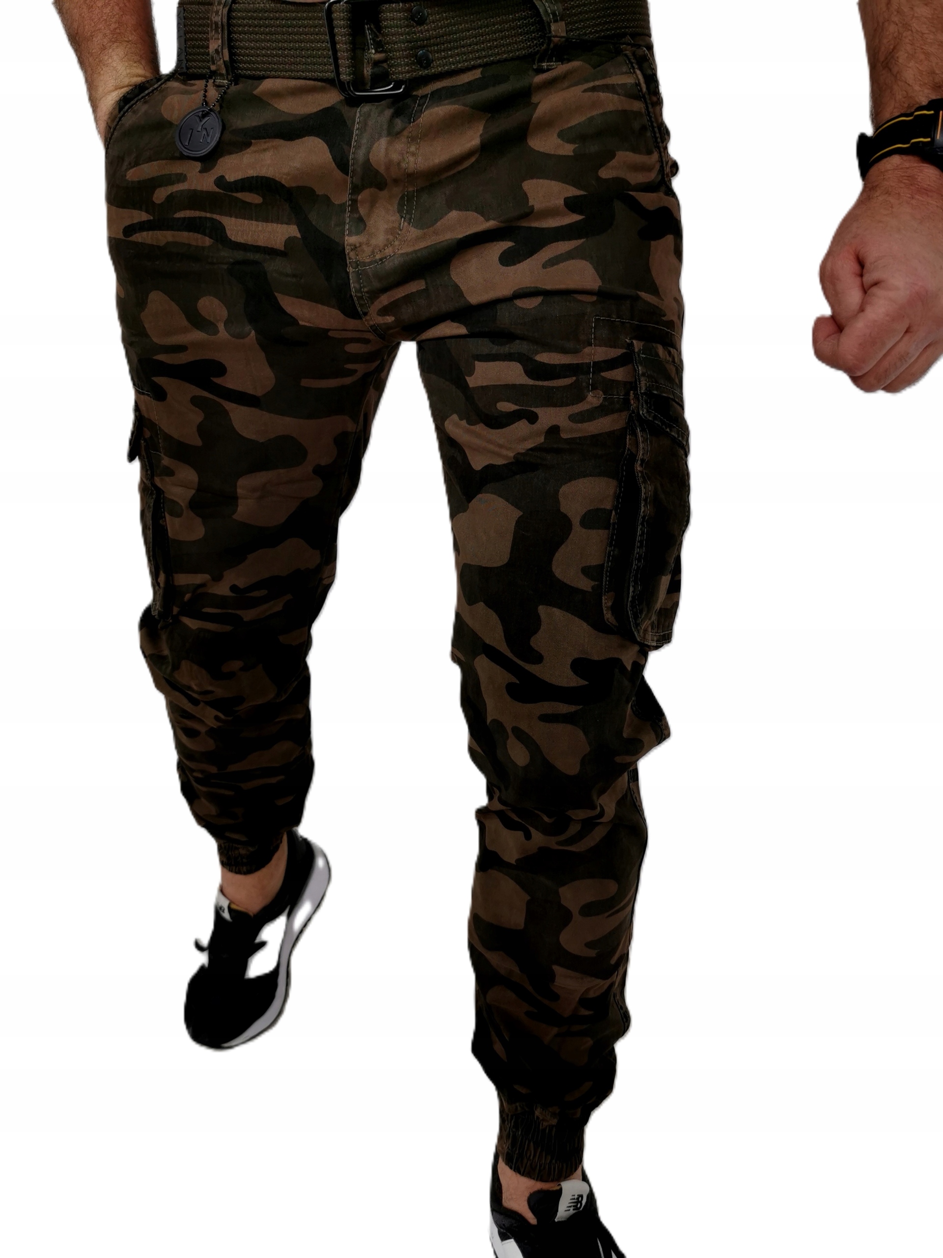 Pánské jogger kalhoty maskáčový kapsáče Pásek Bonus It 36