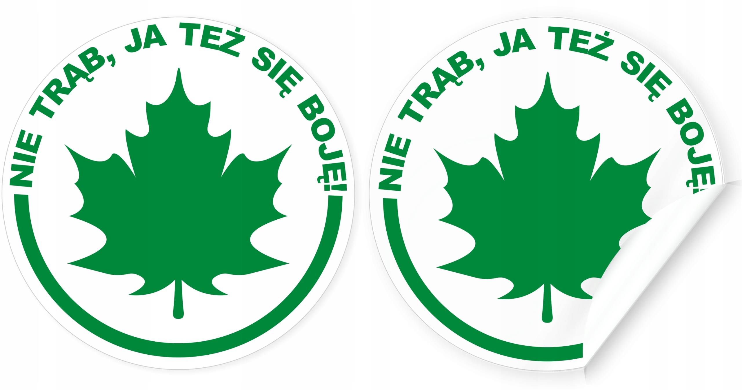 2 szt. Zielony Listek Naklejka na samochód Liść Klonu Znak Młodego Kierowcy