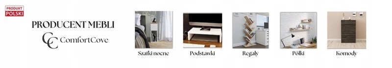 SZAFKA NOCNA WĄSKA Z SZUFLADĄ STOLIK NOCNY Z PÓŁKĄ, wymiary: 20 x30 x55 cm Kolor frontów biały