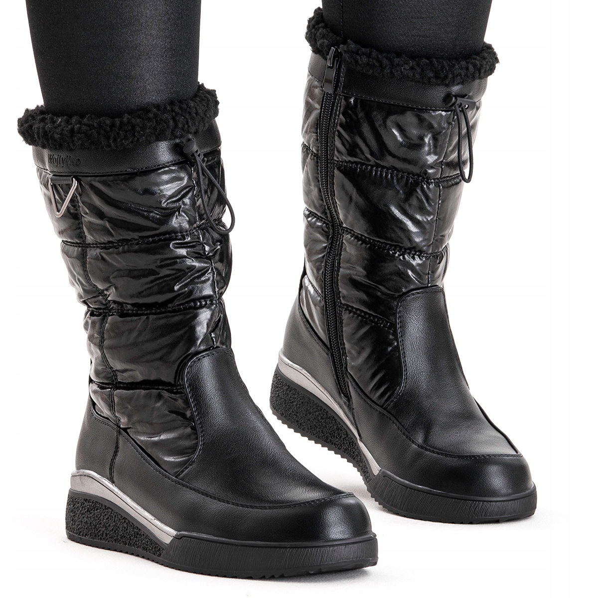 Koturnové sněhule Stabilní, velmi teplé, vysoké a pohodlné Zipy Wojtyłko 41