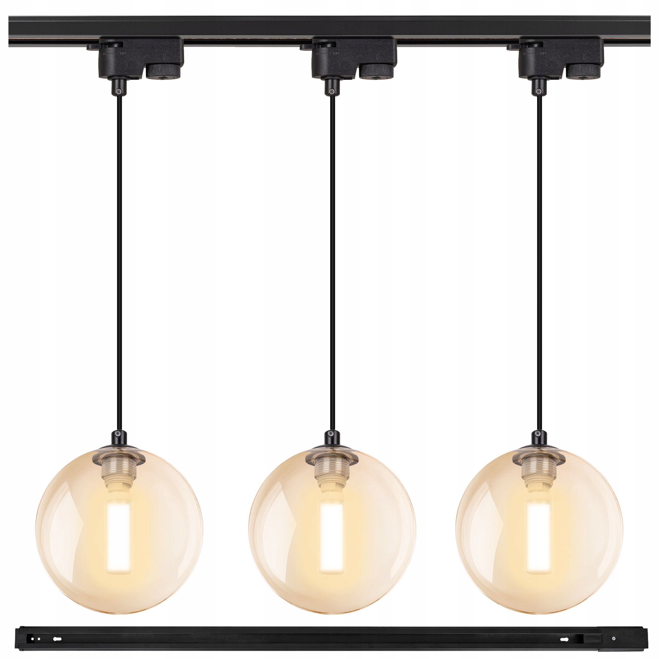 Kolejnicové osvětlení Lišta 1 m kolejnice 3x Závěsné svítidlo Kula G9 Lampa
