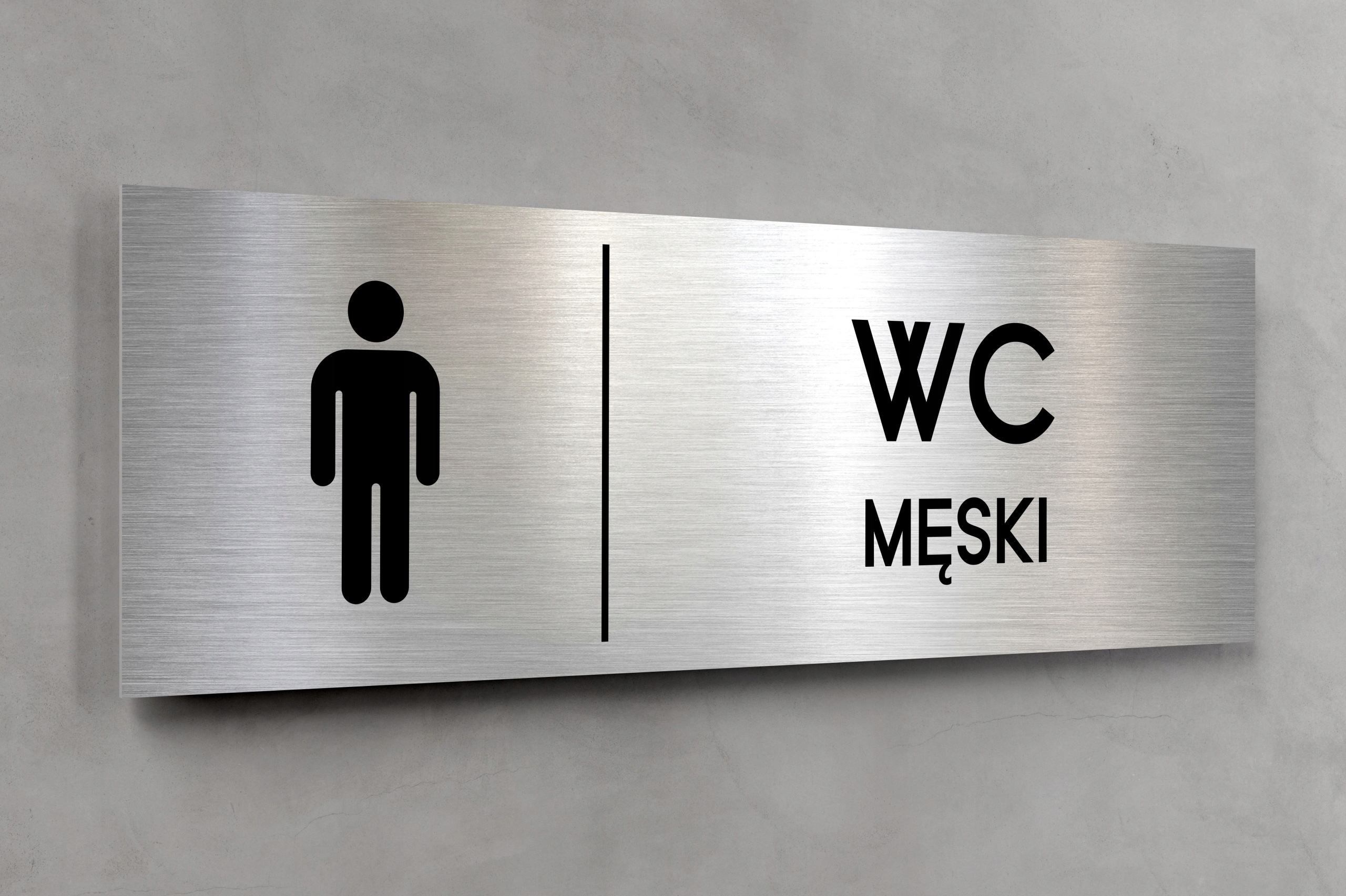 Tabliczka WC MĘSKI 30x10 cm DIBOND ELEGANCKA Kod producenta TAB-DIB4-WC-M