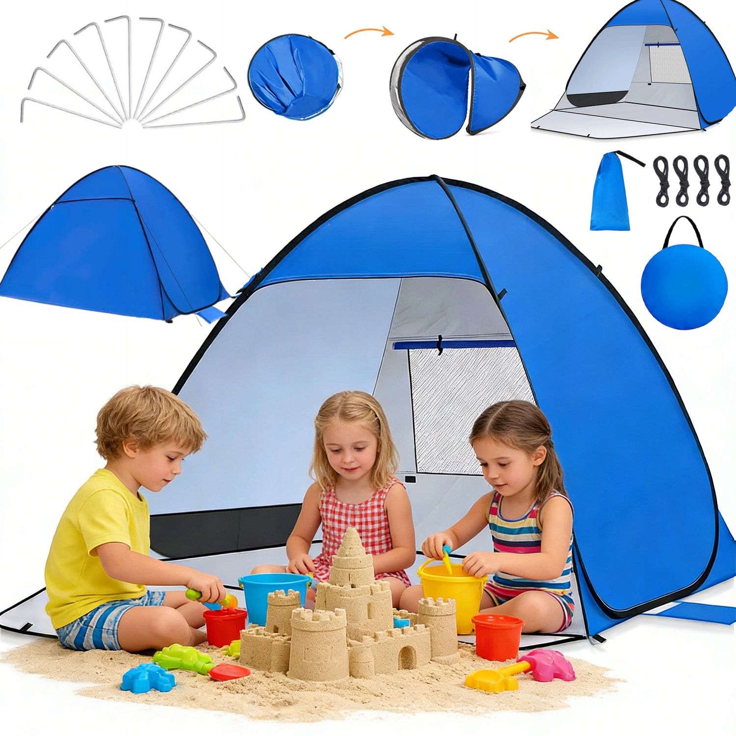 Stan Plážový Paraván Přenosný Na Pláž Zahradní Ochranný Obal 220 CM