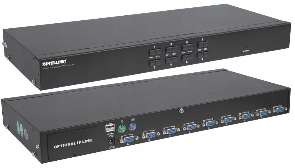 Přepínač Kvm VGA/USB/PS2 8x1 s Osd Rackový
