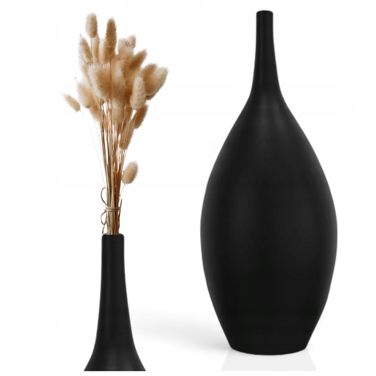 Dekorativní váza Černá Vysoká Keramický Matný Flakon Moderní 47 cm