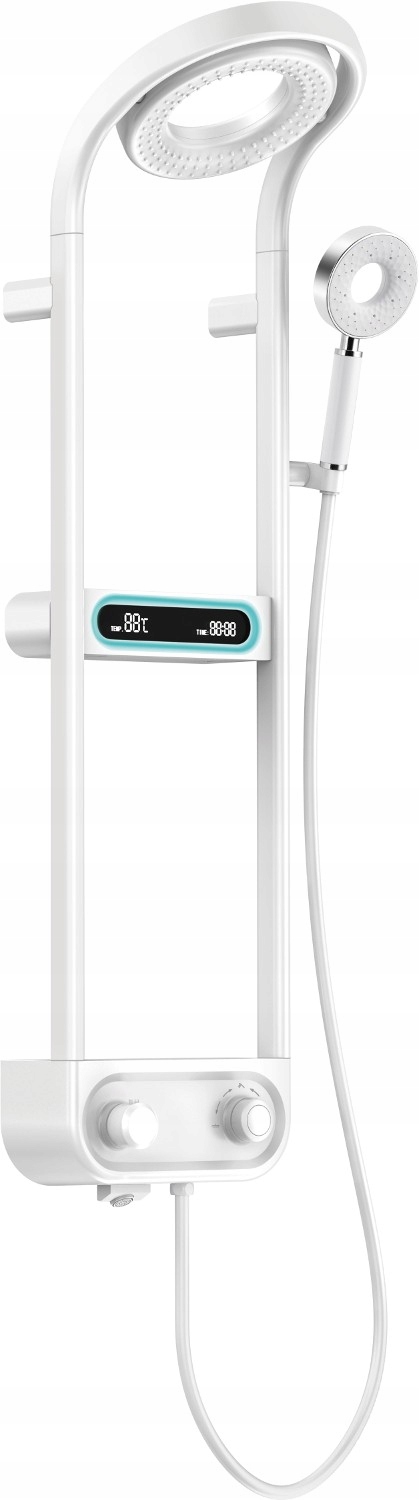 Mexen Peak biela sprchová súprava s Led displejom a batériou