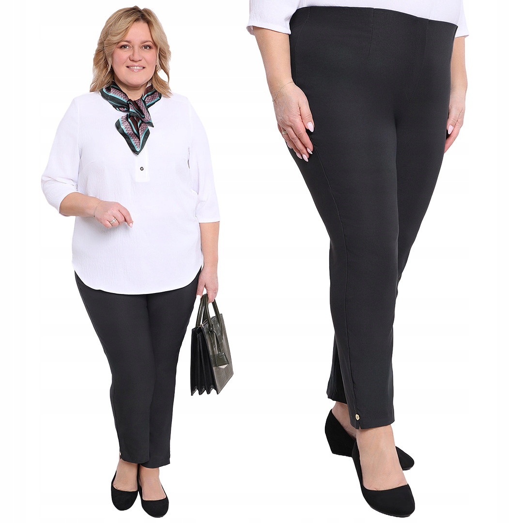 Grafitové 7/8 kalhoty s vysokým pasem 60