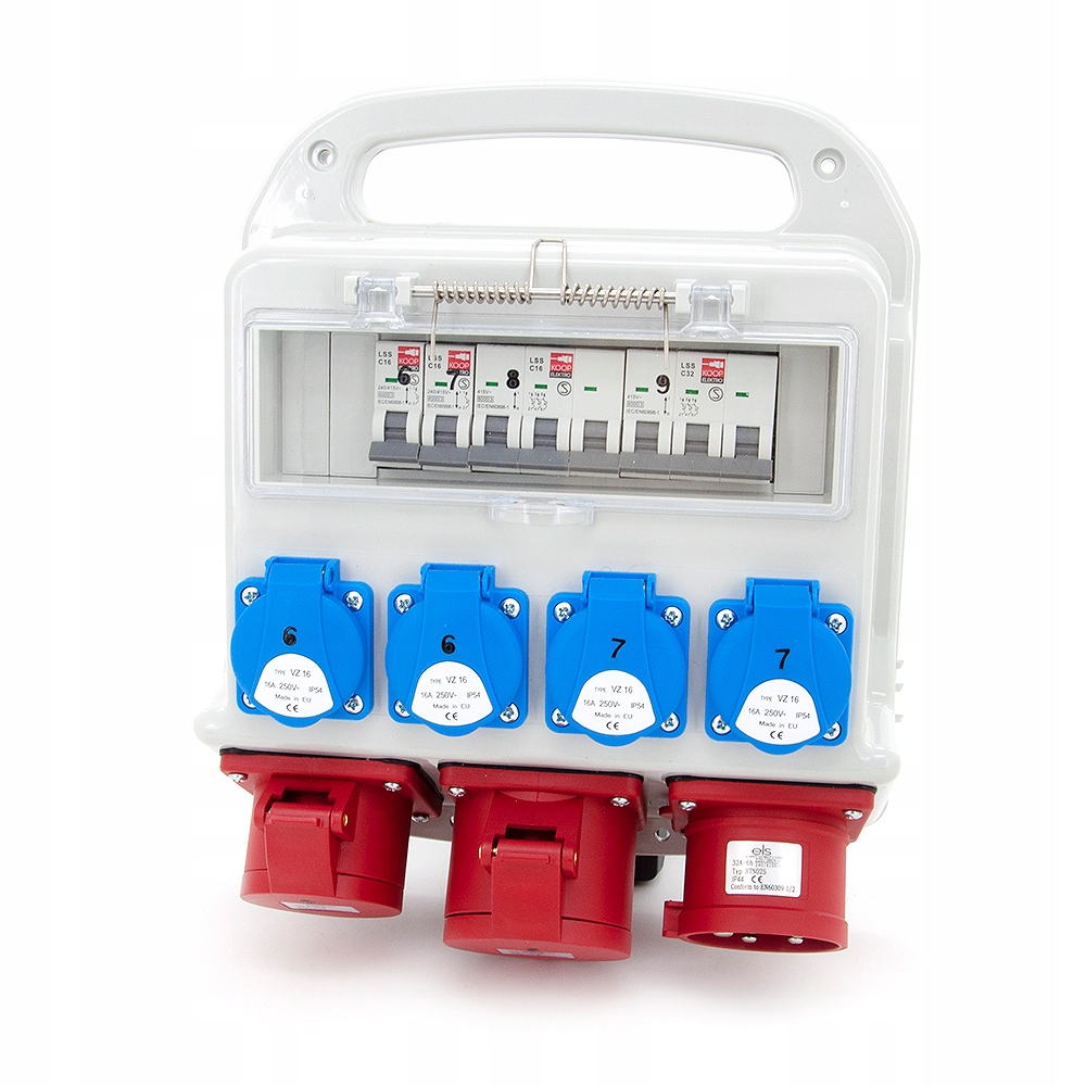 Přenosný Rozvaděč 32A/5P 16A/5P 4*GS zabezpečení zástrčka 32A/5P