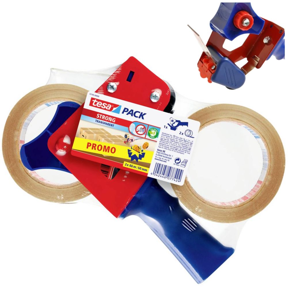 DYSPENSER DO TAŚMY TESA 50MM ZESTAW ZAKLEJARKA + 2X TAŚMA PAKOWA