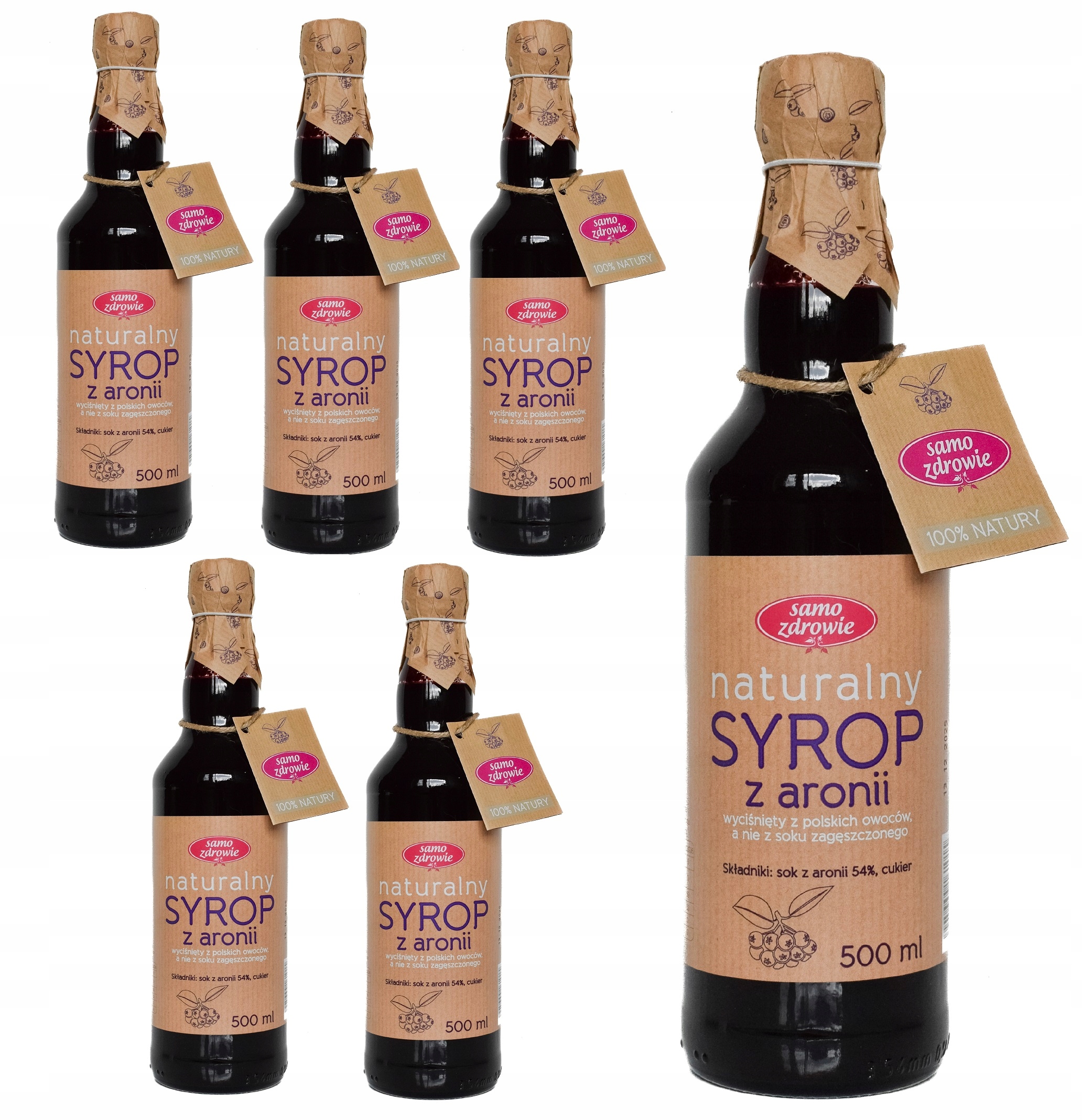 Naturalny syrop z aronii Samo Zdrowie Nfc 500 ml 6 szt.