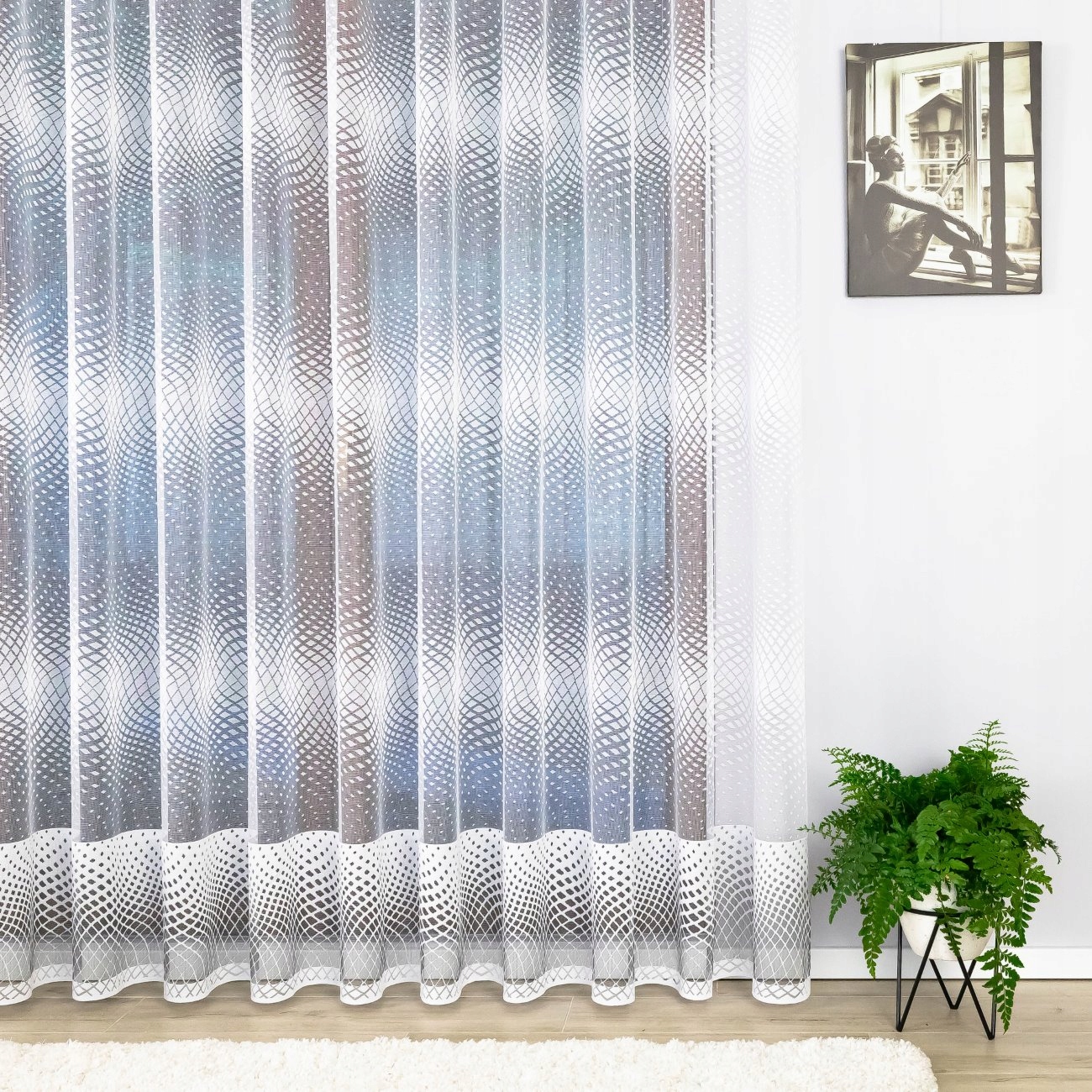 Záclona S Páskou, Stínící Vzor 200x160