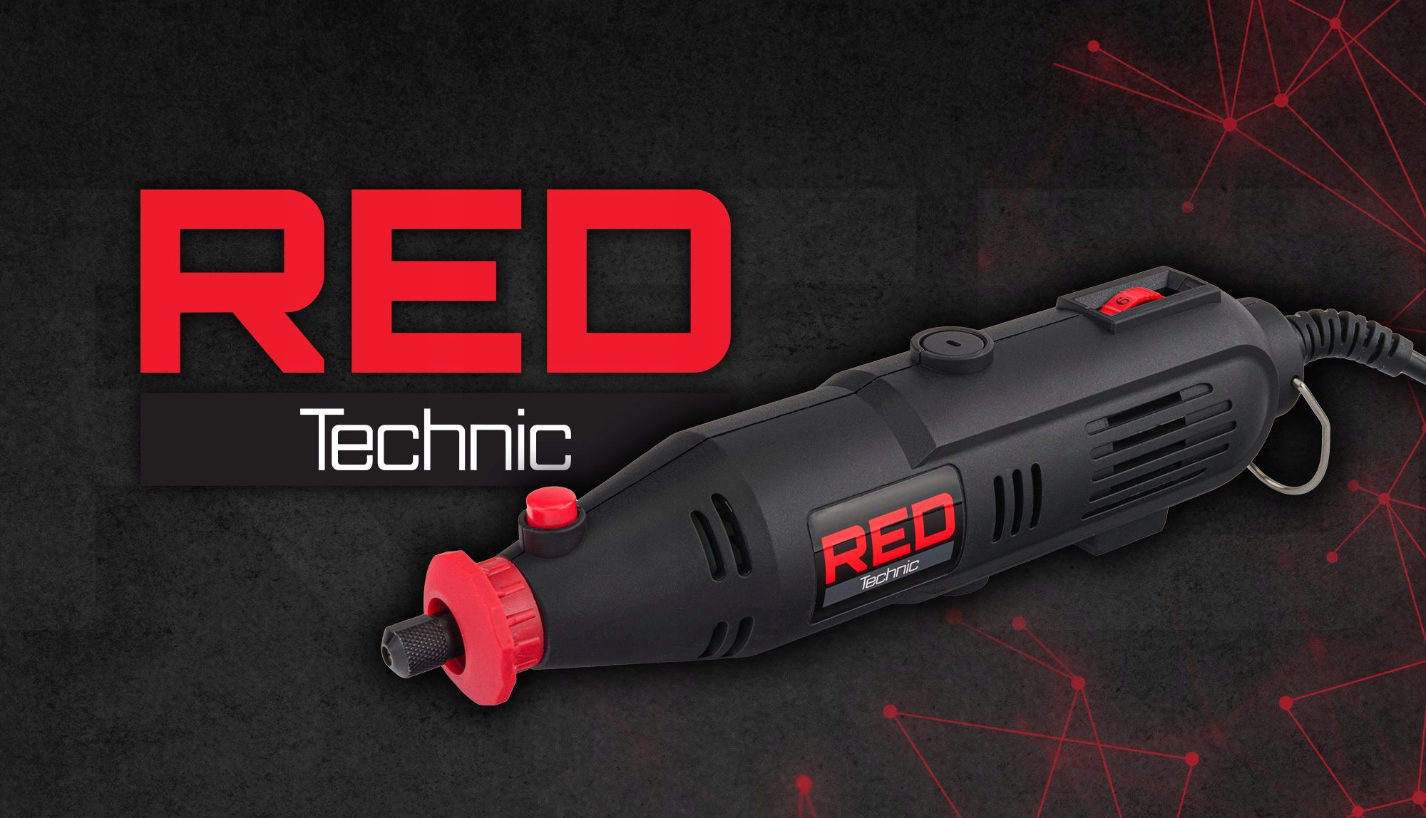 Mini SZLIFIERKA TRZPIENIOWA Prosta FREZARKA WIELOFUNKCYJNA Zestaw 300EL XXL Marka RED TECHNIC