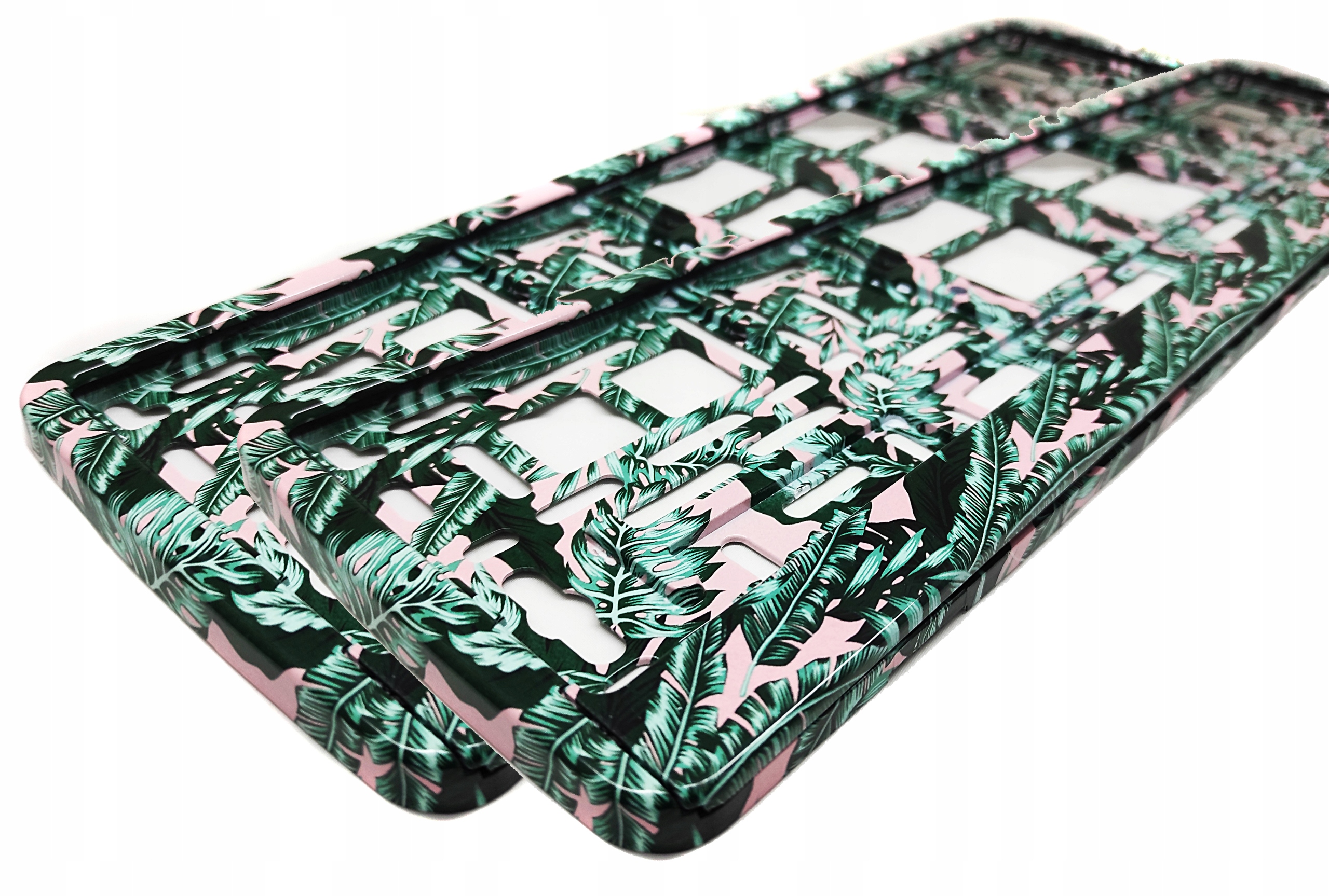 Ramka tablicy rejestracji rejestracyjnej hydrografika Monstera roślina