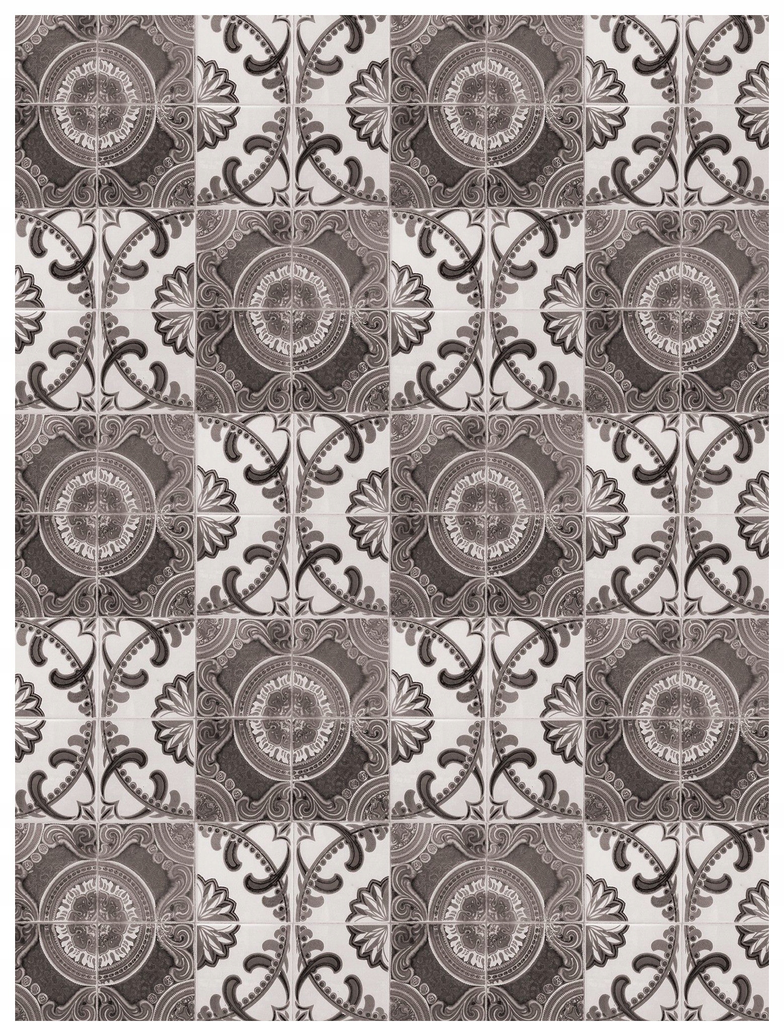 Fototapeta Retro Dlaždice Ornament Šedo Bezové Vinylová 184x254 lepidlo