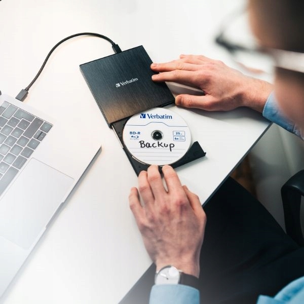 Verbatim Zewnętrzna nagrywarka SlimlineBlu-ray Ultra Hd 4K kabel Usb-c/us