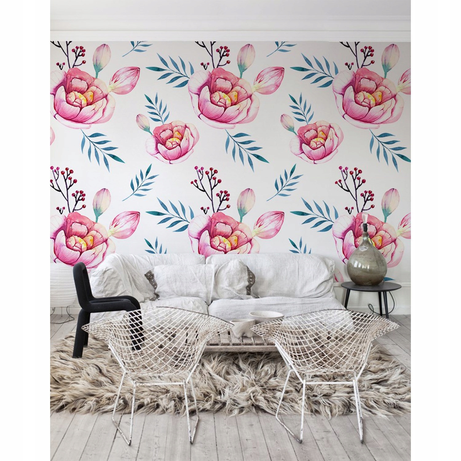 

Fototapeta ścienna Różowe kwiaty akwarela 250x104