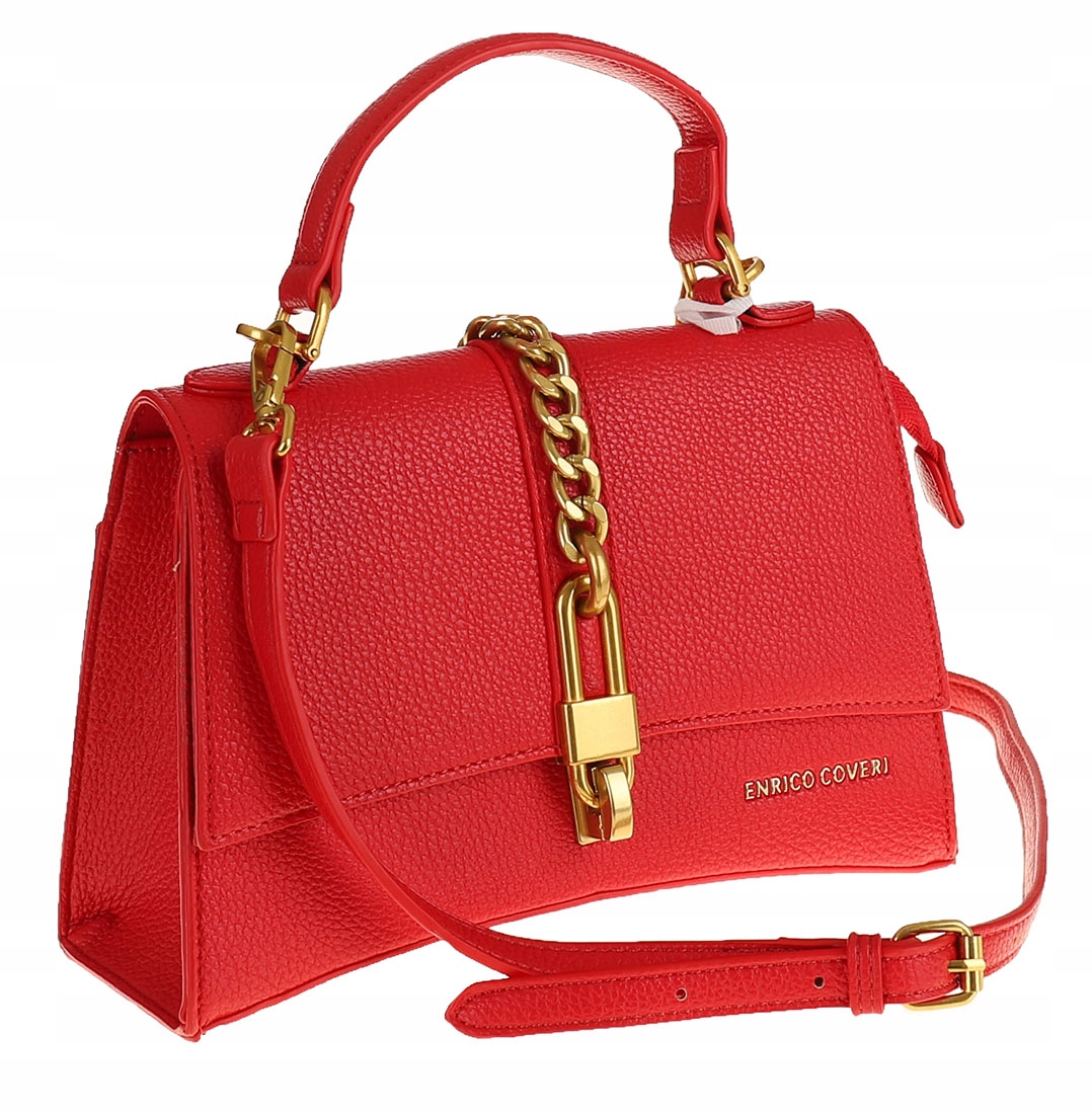 Włoska marka Enrico Coveri Torebka Damska Kuferek Listonoszka EC3205 Red