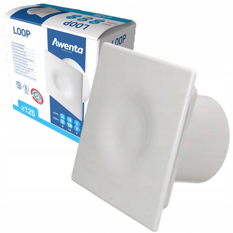Wentylator łazienkowy Awenta Loop fi 125 mm WL125