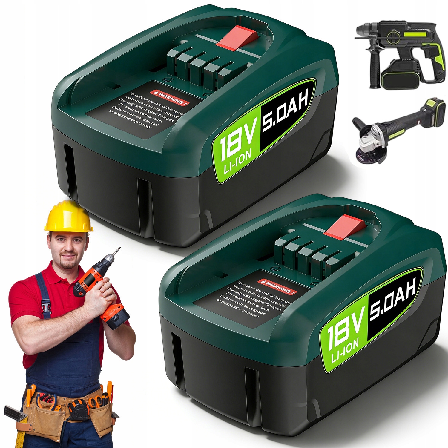 2 Ks Akumulátor Baterie Pro Bosch Gardena 5000MAH 18V Vysoká Kvalita
